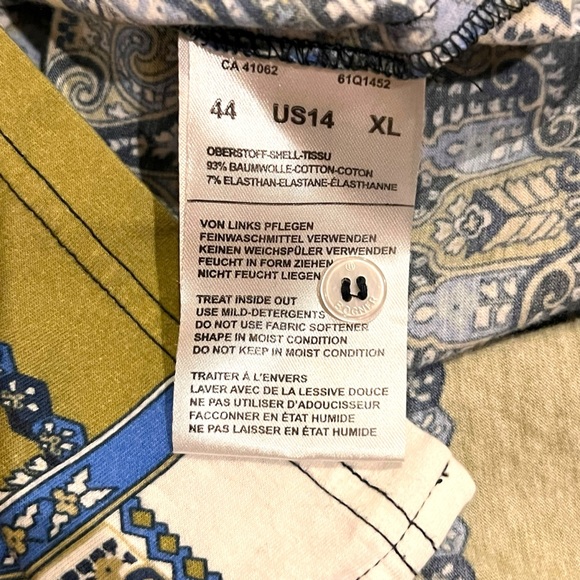 Bogner Women's Floral Paisley Print Tunic Shirt Blouse 1/2 Button blouse XL - Picture 2 of 4